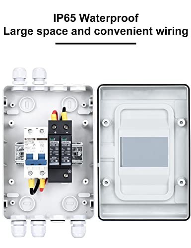 Solar Panel Disconnect Switch with Surge Protector, 40A DC1000V Combiner Box, RV