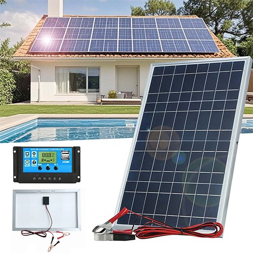 12V 10W Complete Solar Panel Kit Solar Power System Generator 100A Home Grid