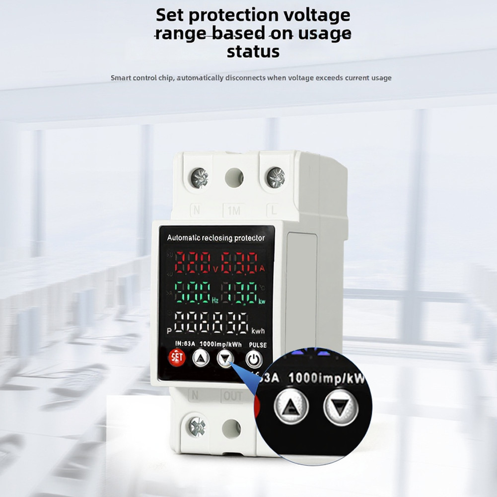 PA66 Overvoltage Protector AC 80-300V 63A for Shutter and Heating Systems