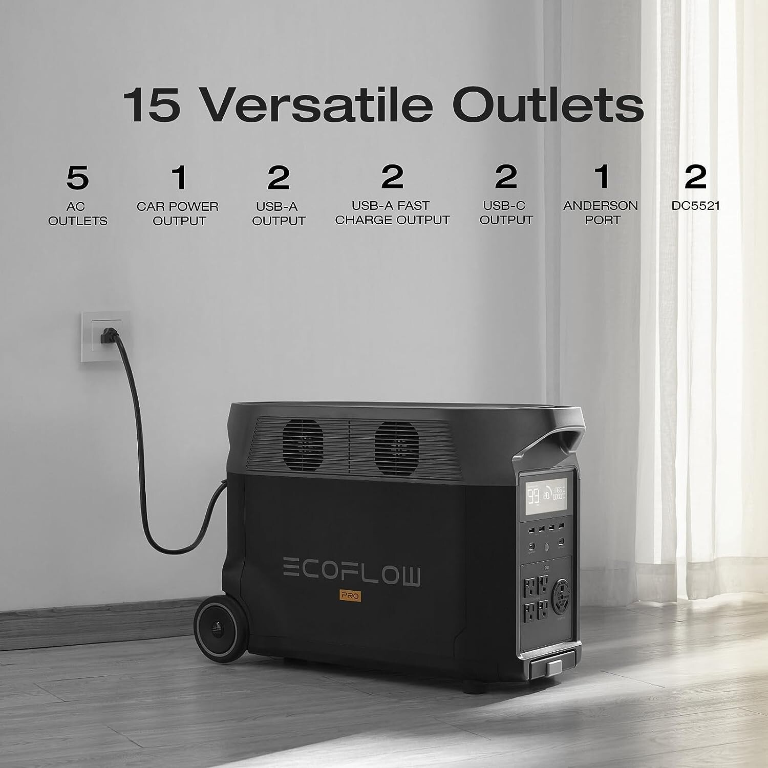 EcoFlow 10.8kWh DELTA Pro Portable Power Station with 2 Extra Battery LiFePO4