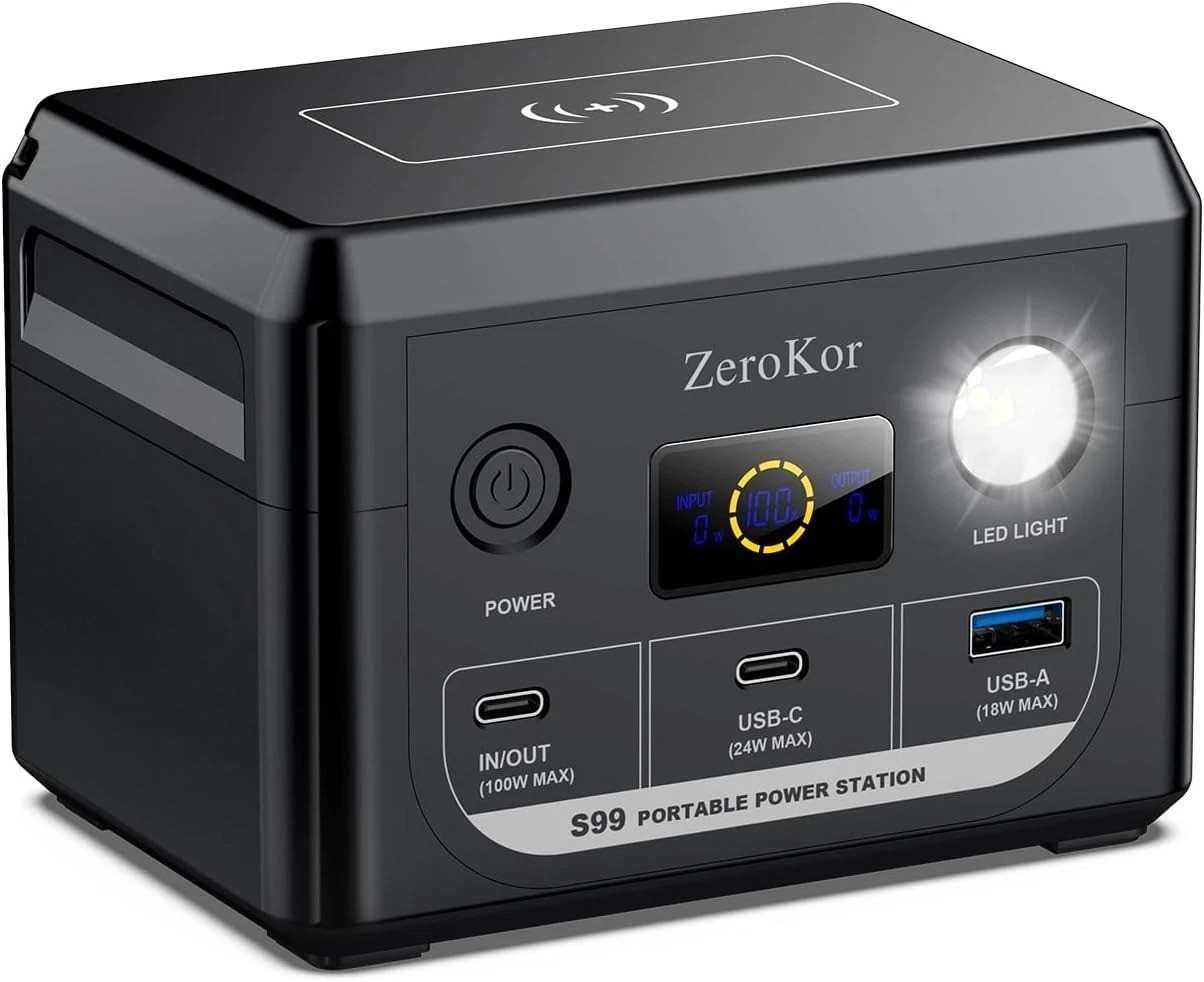 100W Portable Power Station – 30,000mAh Solar Generator with USB-C Fast Charging