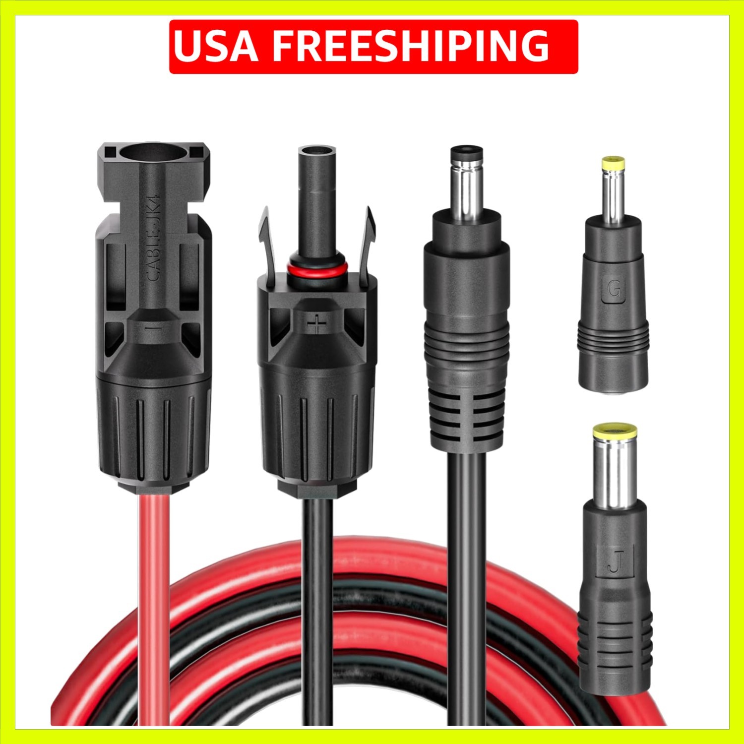 Solar Panel Connector to DC 5.5mmx2.1mm Adapter Extension Cable 16 AWG 4.59ft…