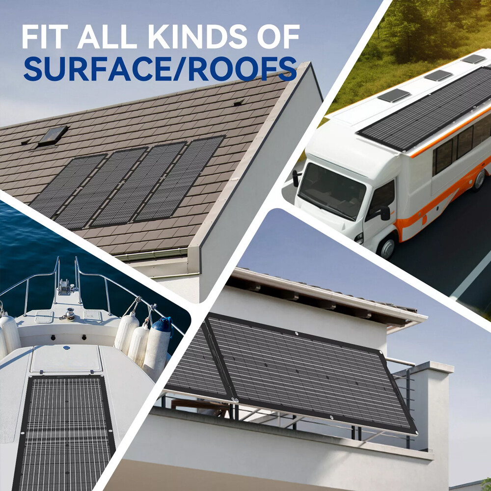 400W Watt Flexible Solar Panel 18V Mono Home RV Rooftop Camping Off-Grid Power