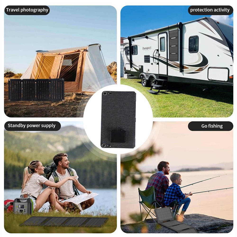 Portable Solar Panel 10W Foldable PV Power Bank Charger for Outdoor Camping Trip