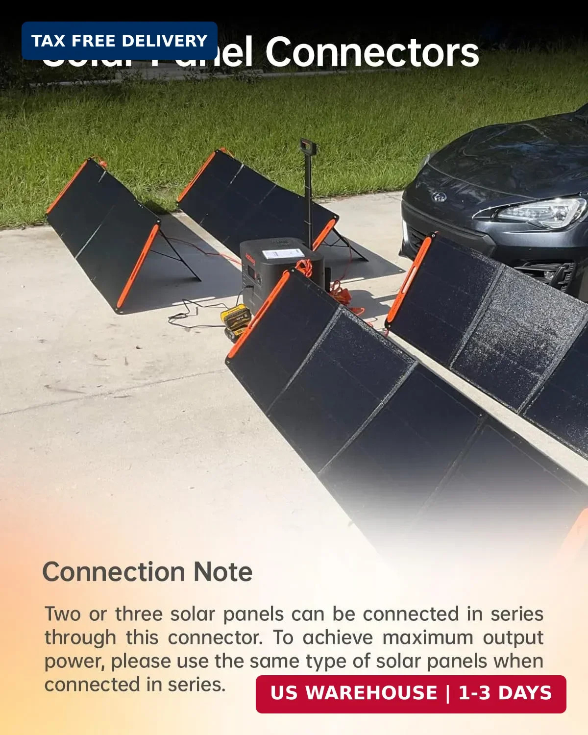 Solar Panel Connector for Jackery Solar Panel SolarSaga 200W/100W, for 2 or 3 So