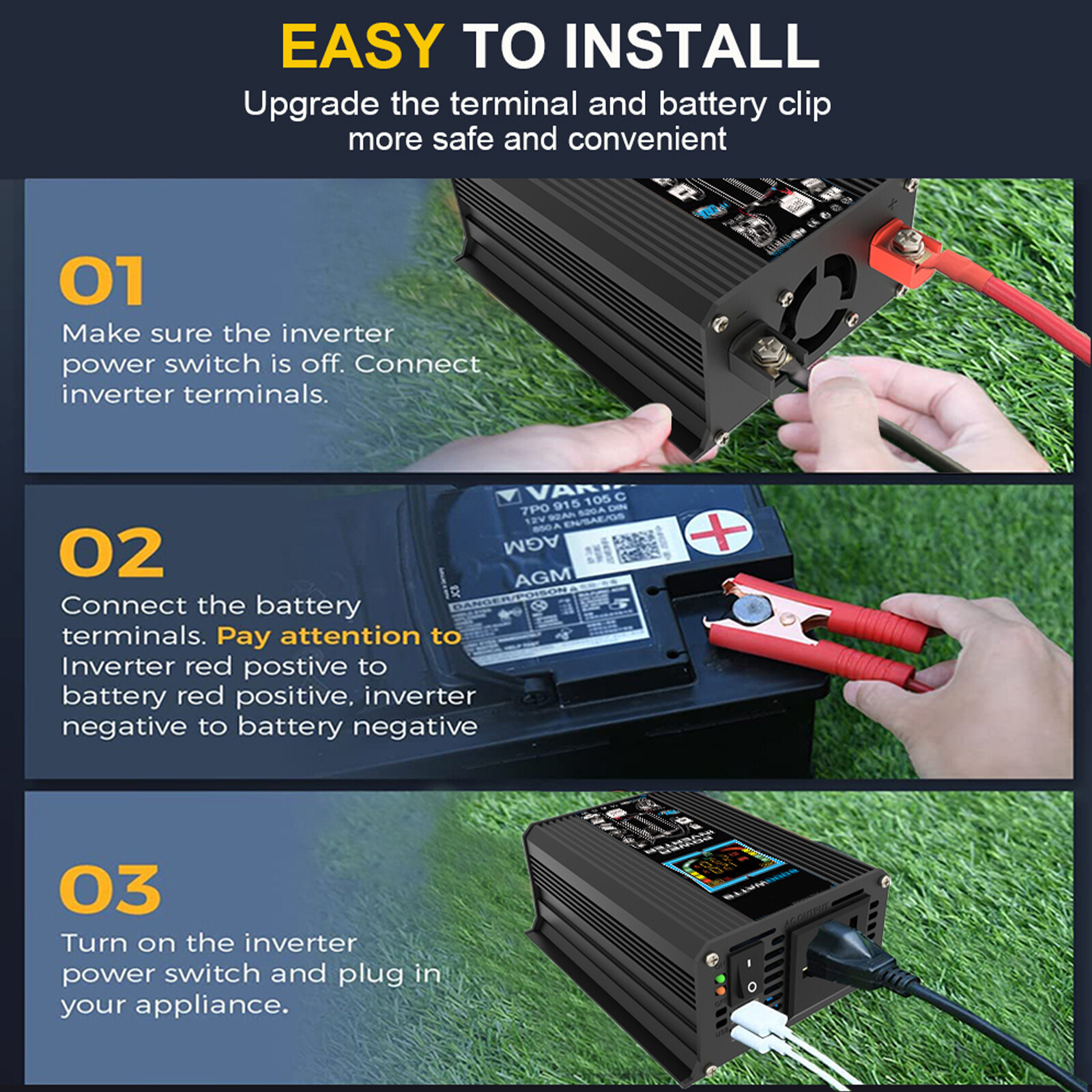 6000W Inverter DC 12V to AC 110V / 220V Vehicle Solar Power Inverter For Disple