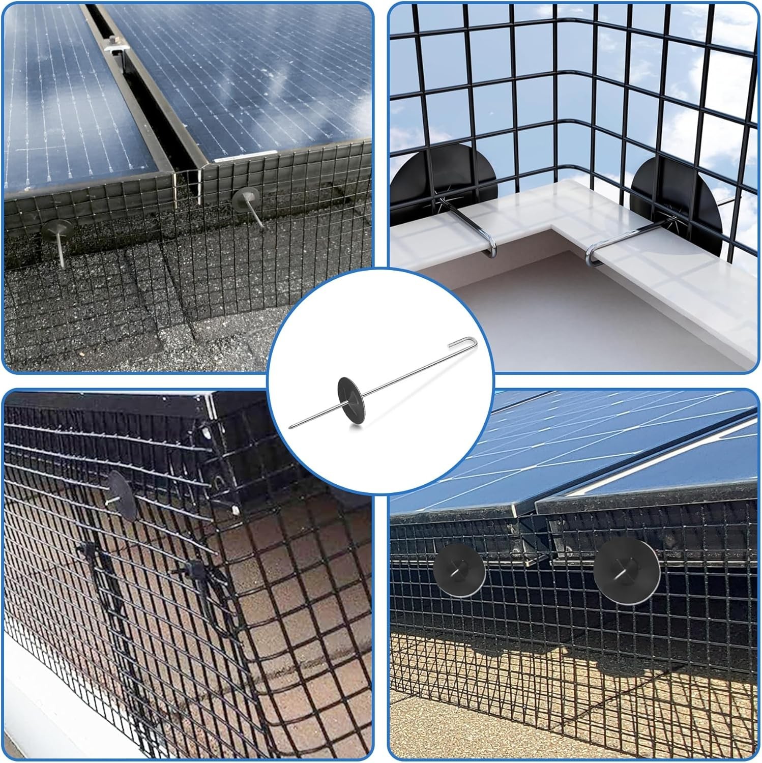 Solar Panel Bird Guard Clips J Hooks Bird Mesh Fasteners Stainless Steel 200 PCS
