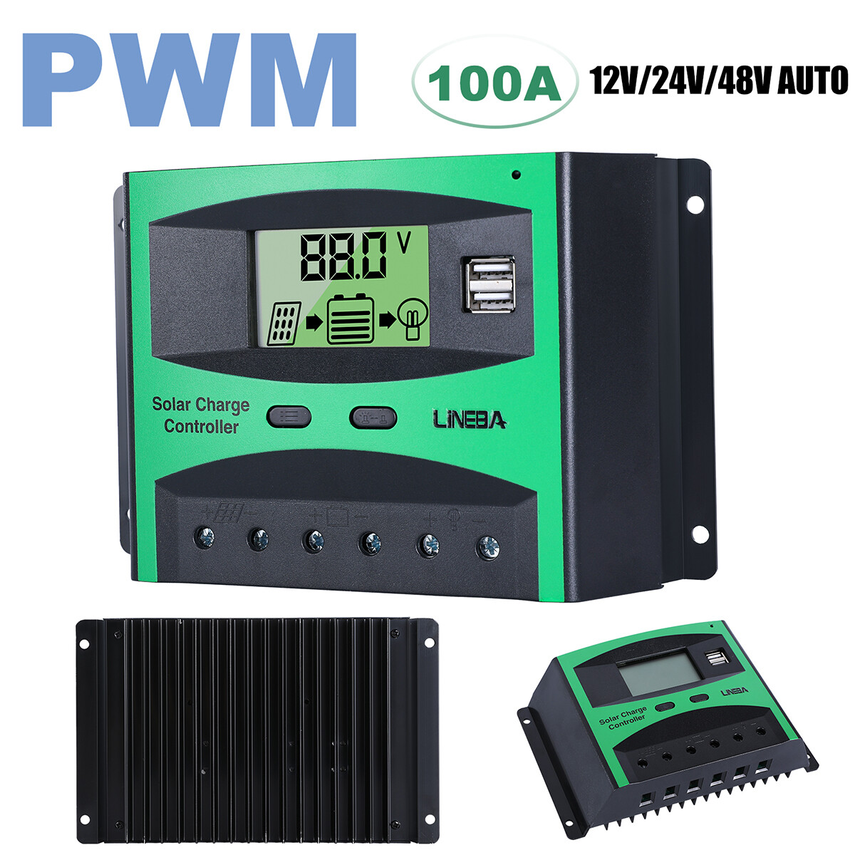 30-60A MPPT Solar Panel Regulator Charge Controller Auto Focus Tracking 12V/24V