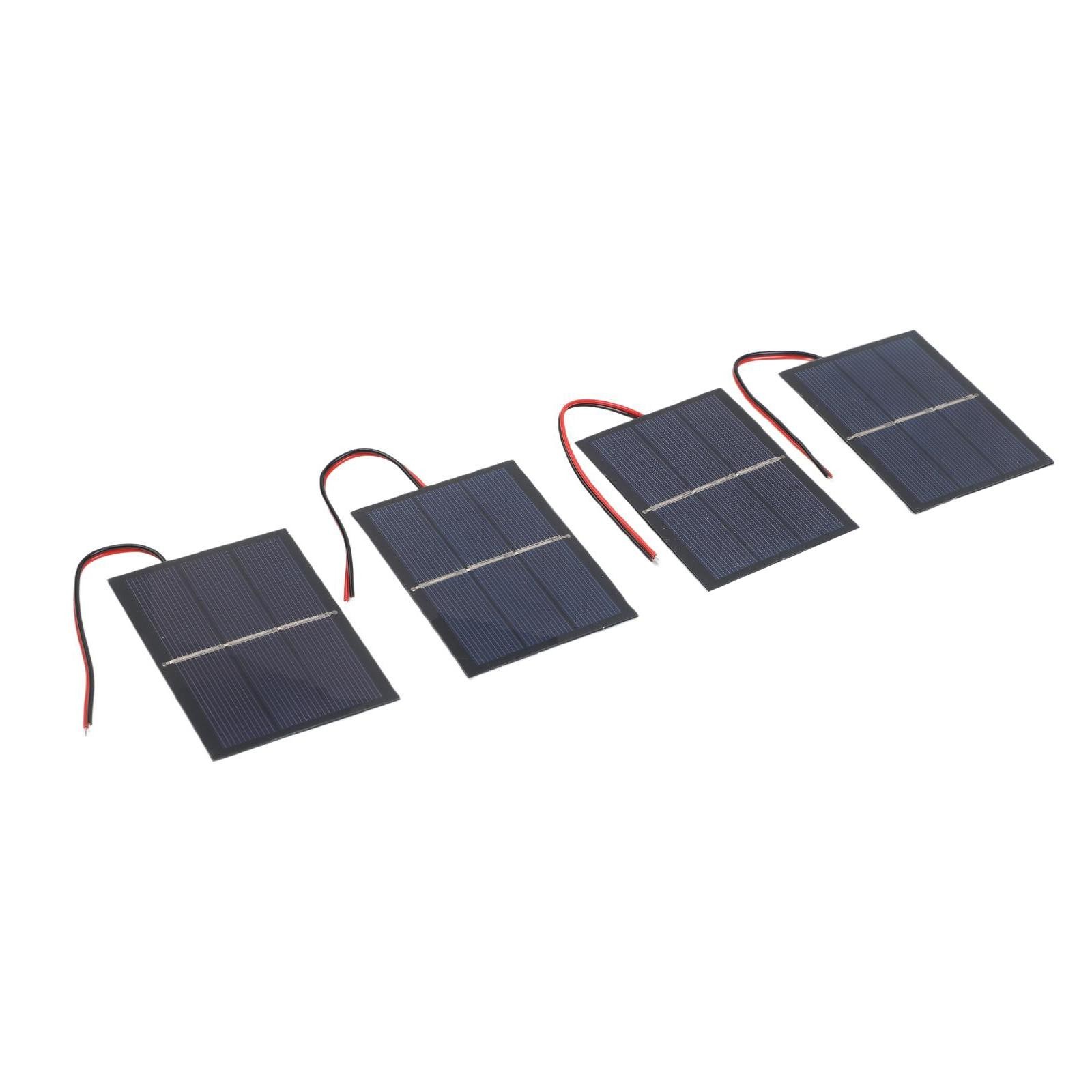 Compact 4 Pack 065W 15V Solar Panels with Wires for Small Device Power 60x80mm