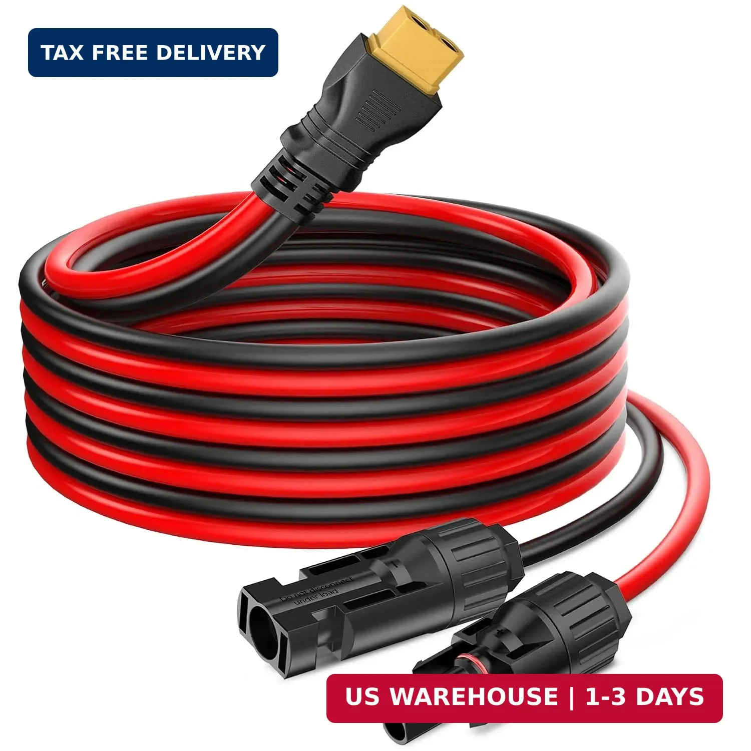 PixelMan Solar Panel Plug to XT60 Charge Cable, 10AWG Connector with Upgraded Ad
