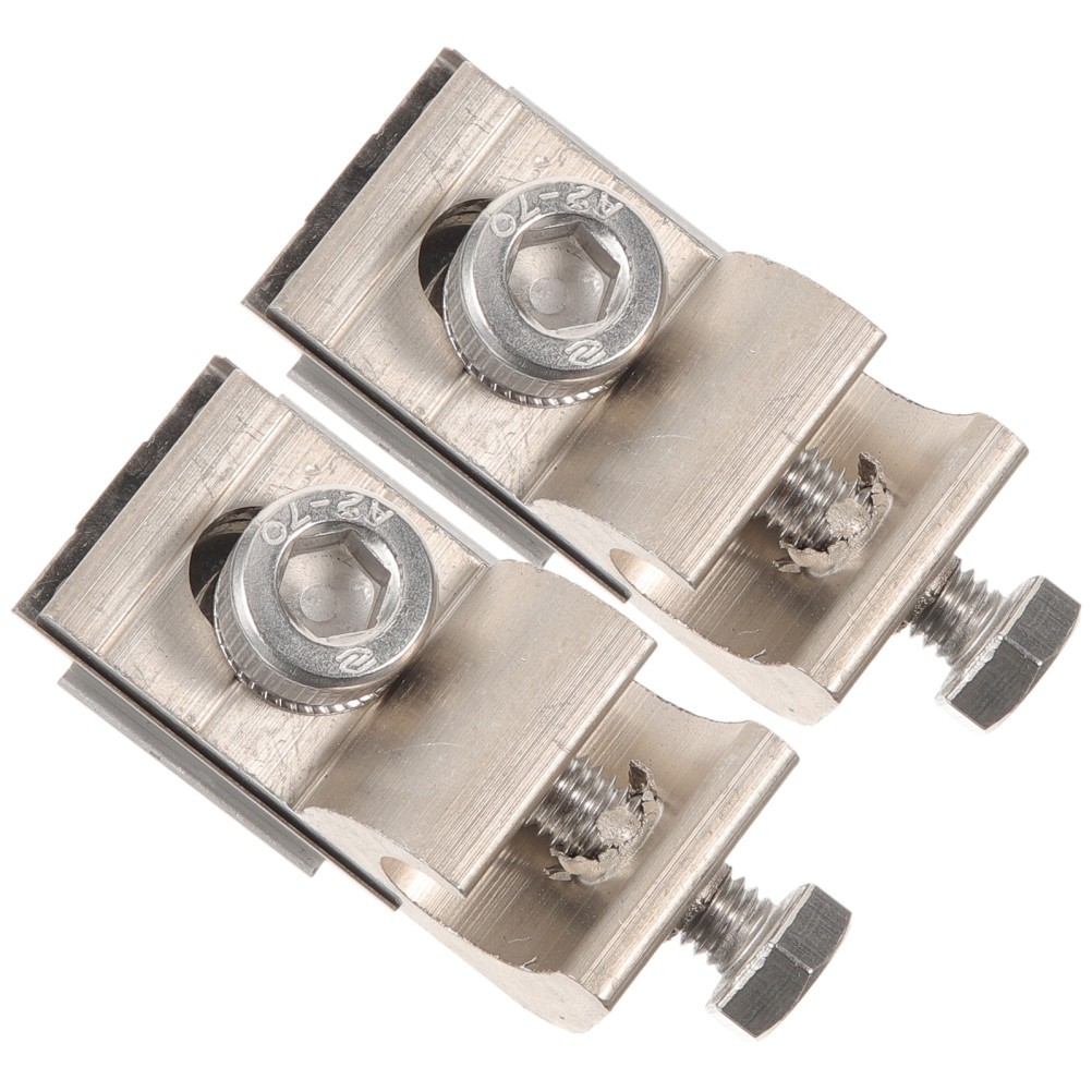 2 Pcs Solar Ground Clip Panel Cable Clamp Grounding Lug Photovoltaic Connector