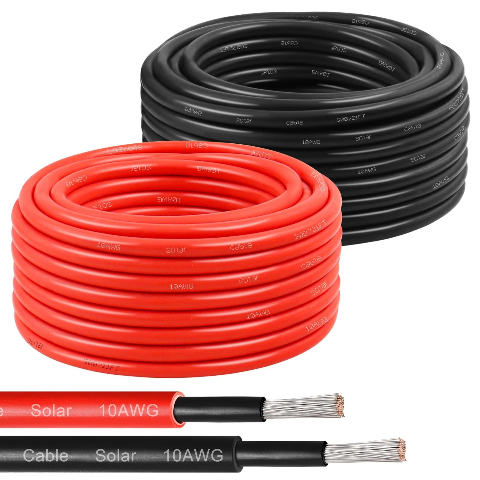 10 AWG Solar Panel Extension Cable 60Ft Tinned Copper Wire for RV, Boat, Outdoor