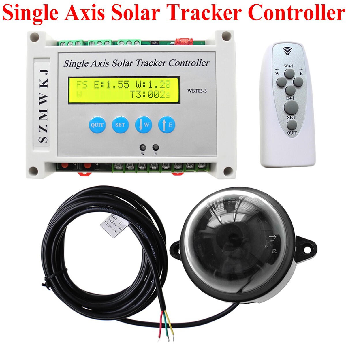 6000N Single Axis Solar Panel Tracker Controller +6″ Linear Actuator +Anemometer
