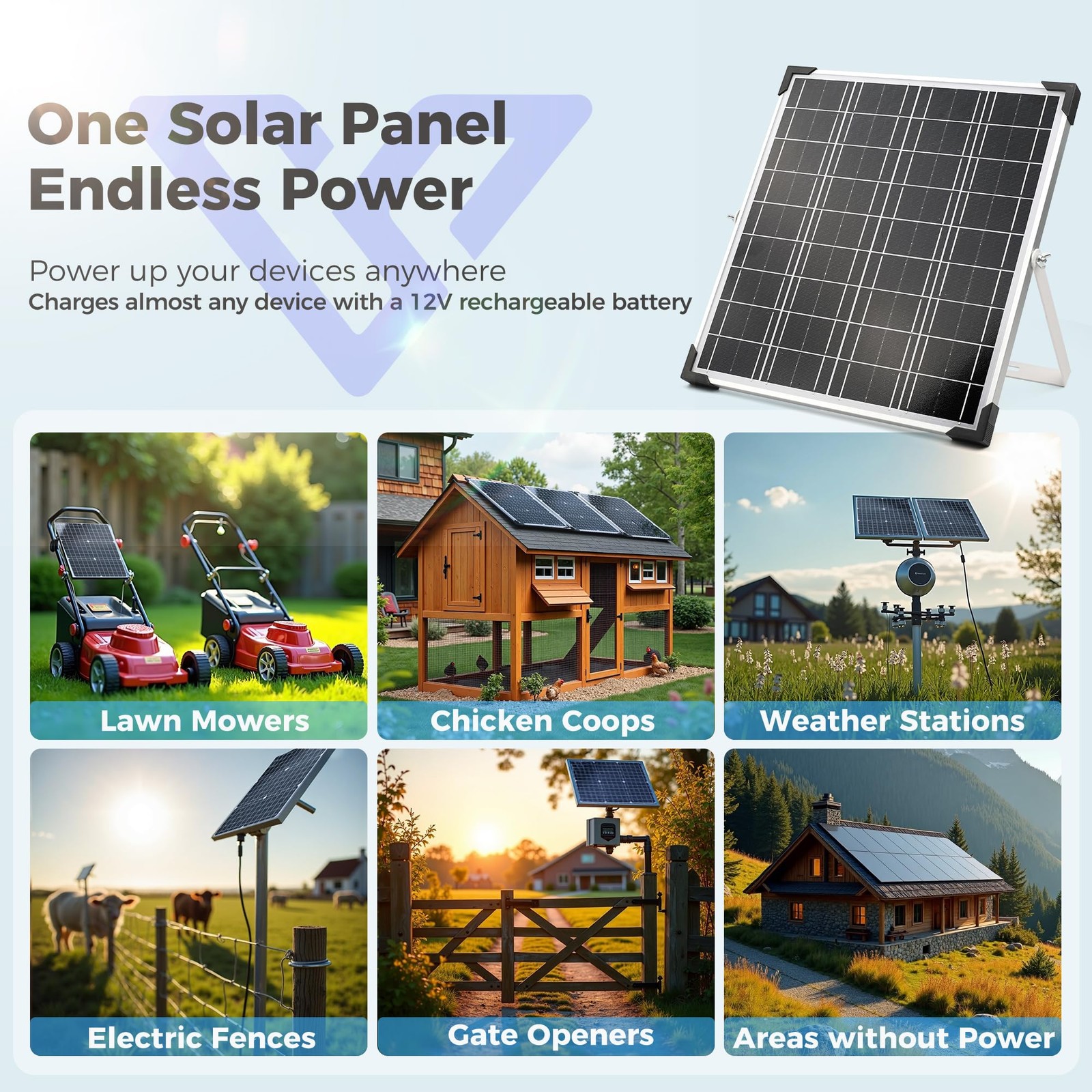 Mantenedor del cargador de bateria solar 20 W Y 12 V Impermeable Para Coche