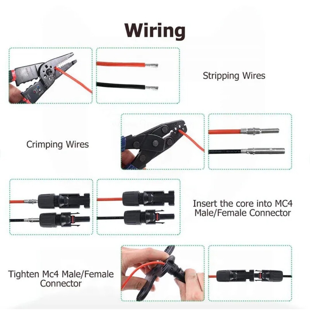 10/20/50/100 Pairs Male Female Solar Panel Wire Cable Connectors Waterproof 30A