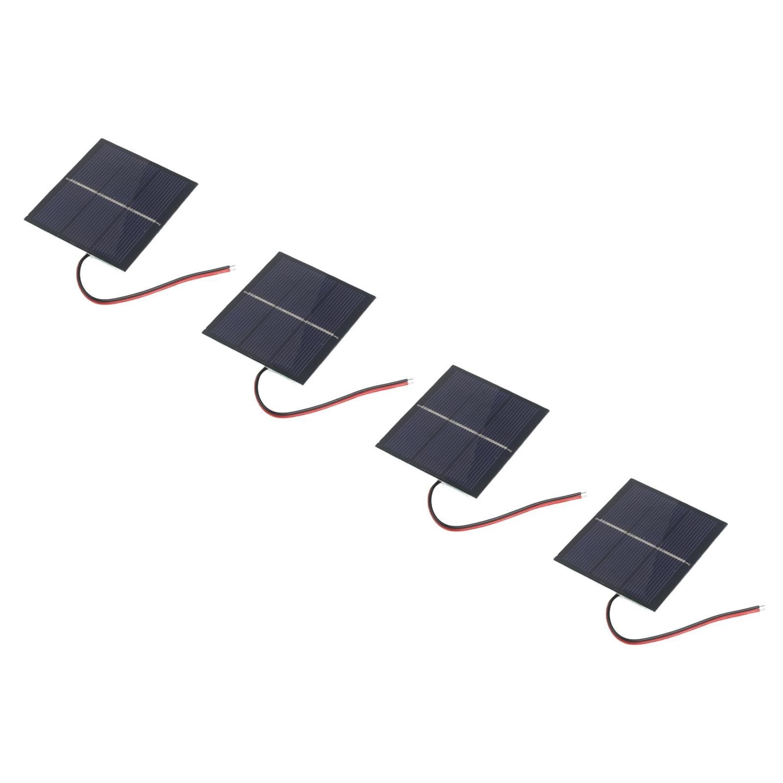 Compact 4 Pack 065W 15V Solar Panels with Wires for Small Device Power 60x80mm