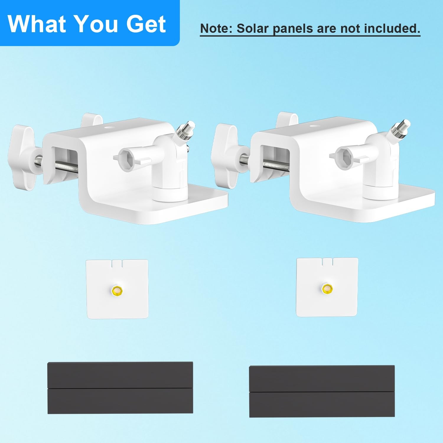 Didalo 2 Pack Gutter Mount Compatible for Ring Solar Panel 360°Adjustable