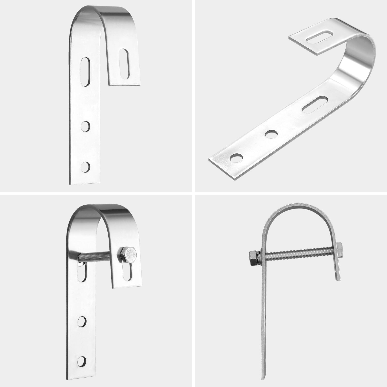 Anbte 4PCS Solar Panel Mounting Brackets for Balcony, Stainless Steel Silver