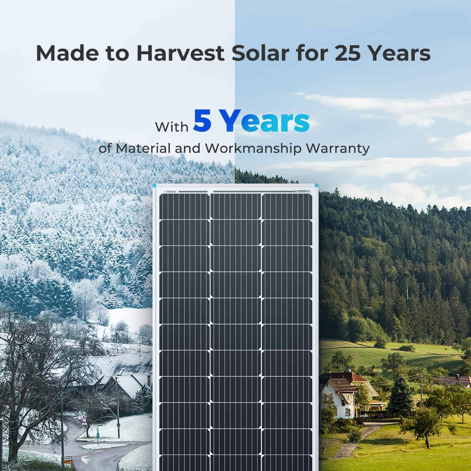 Renogy Solar Panel 100 Watt 12 Volt, High-Efficiency Monocrystalline PV Modul…