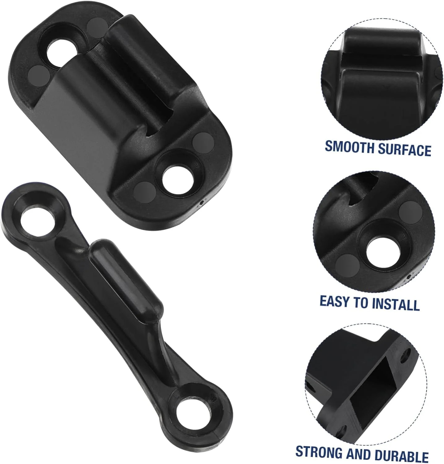 2pcs RV Door Holder Black T-Shaped Nylon Retainer Kit Camper Door Latch Stop Cat