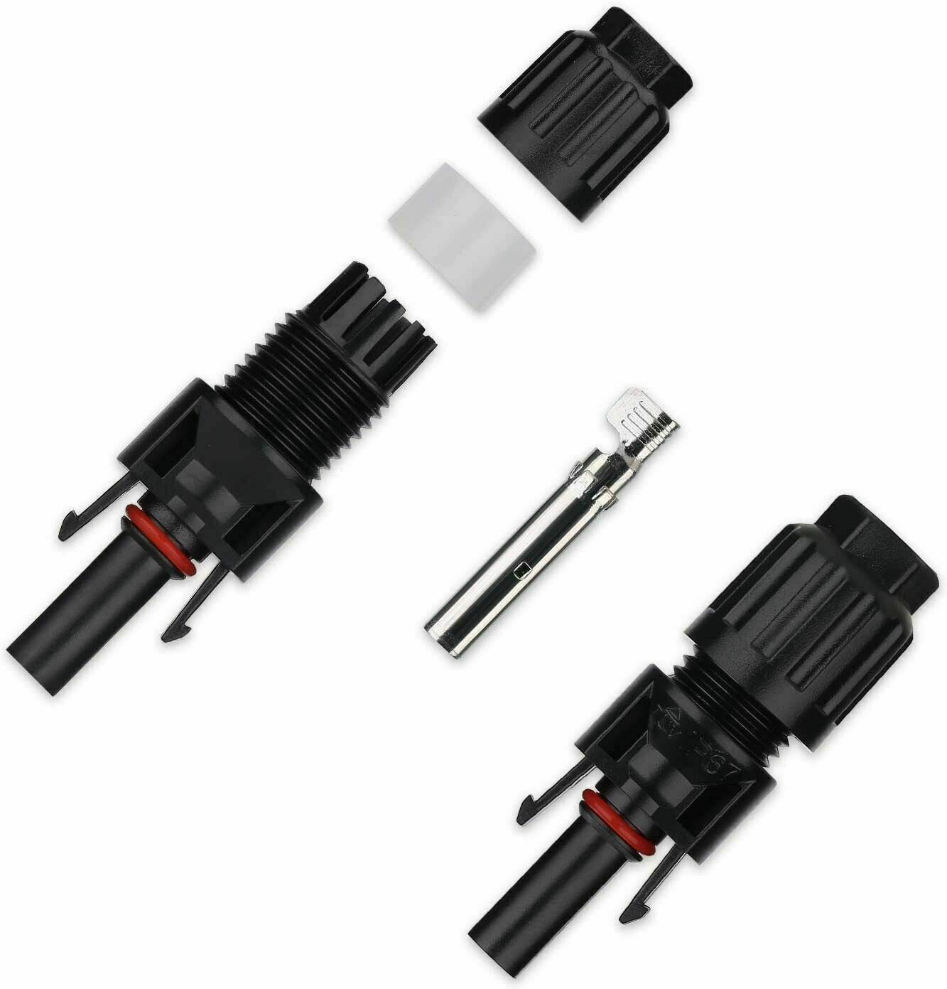 10 Pairs of Solar Panel Cable Connectors Set with M/F Waterproof Adapters