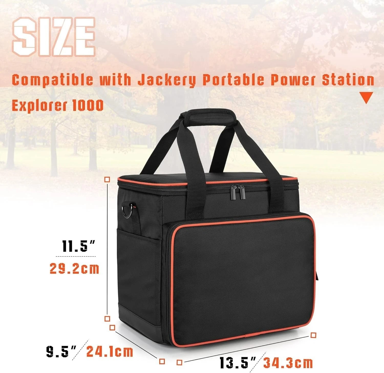 Stylish & Functional Carry Bag for Jackery Explorer 1000 with Accessory Pockets