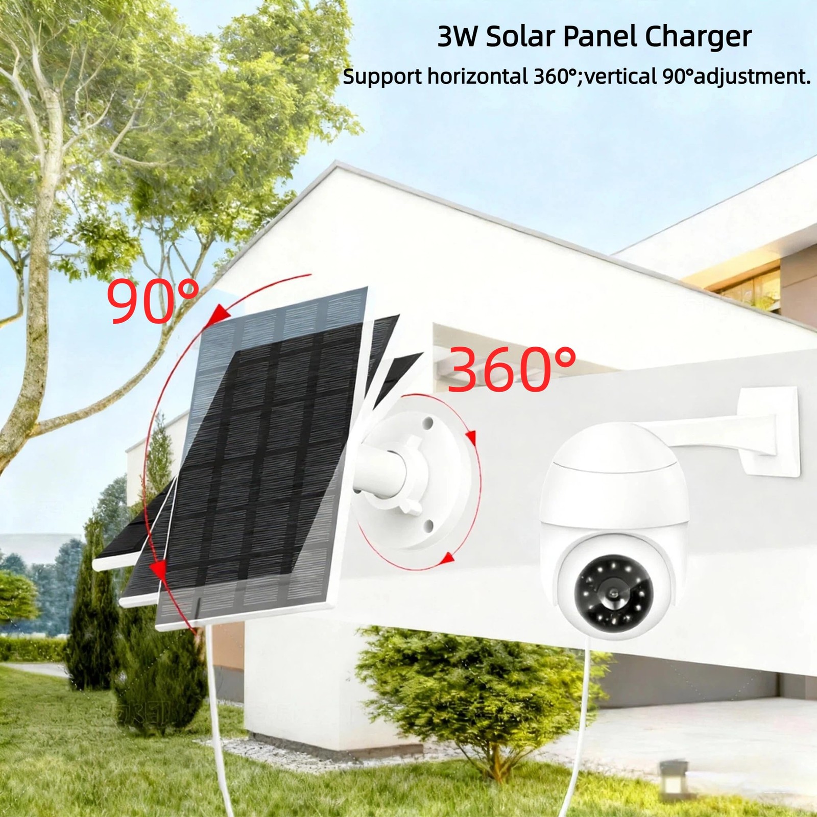 5V Solar Panels for Security Cameras – USB-C Micro USB, 1 Pack