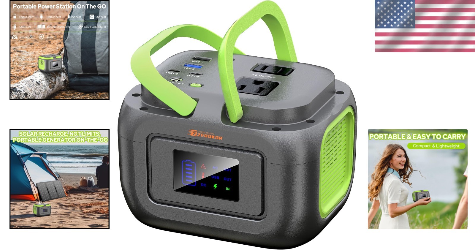 Portable Power Station 120W with High-Capacity Battery for Camping & Emergencies
