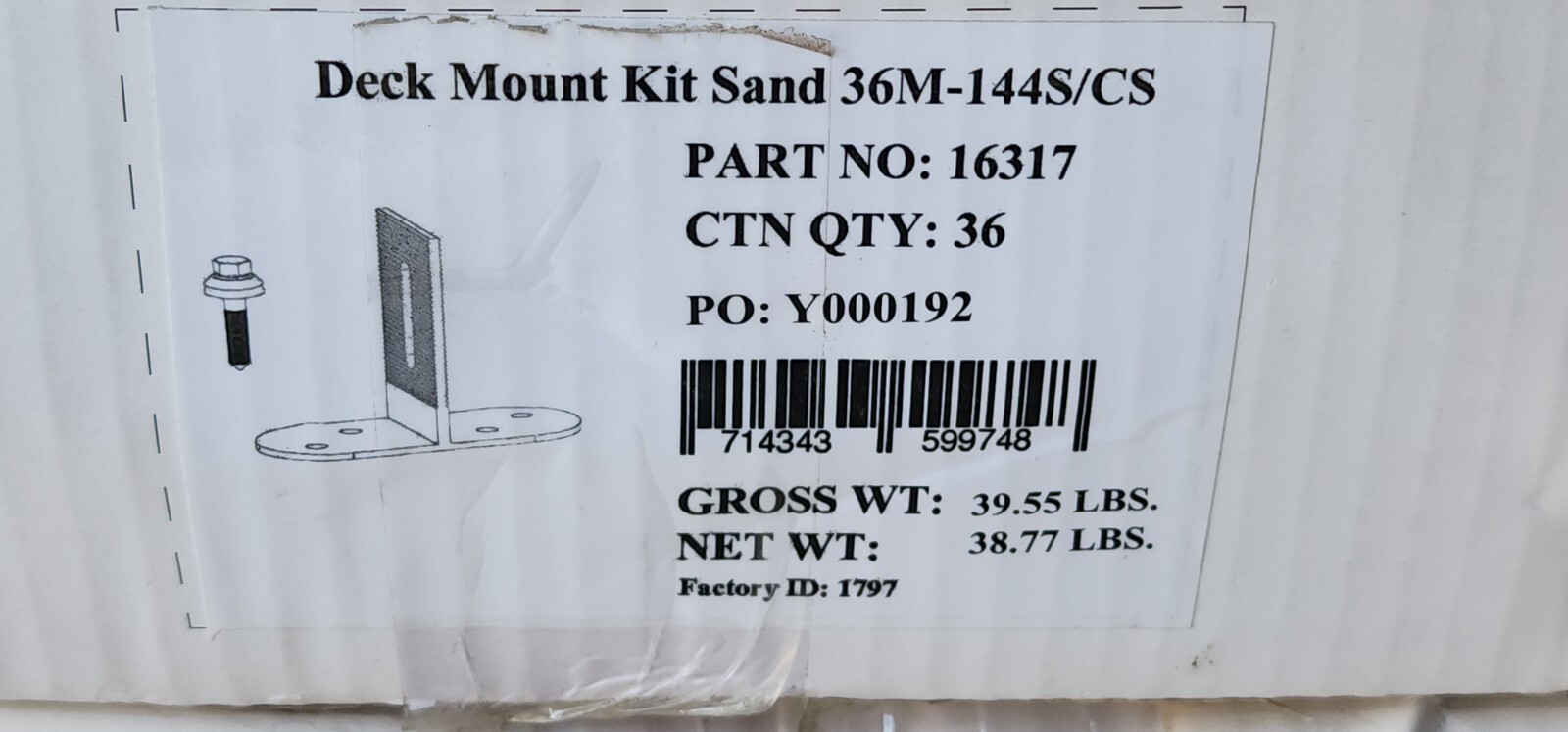 QuickBolt Deck Mount Kit 16317 Solar Bracket Mount kit 36 pcs Silver 36M-144S/CS