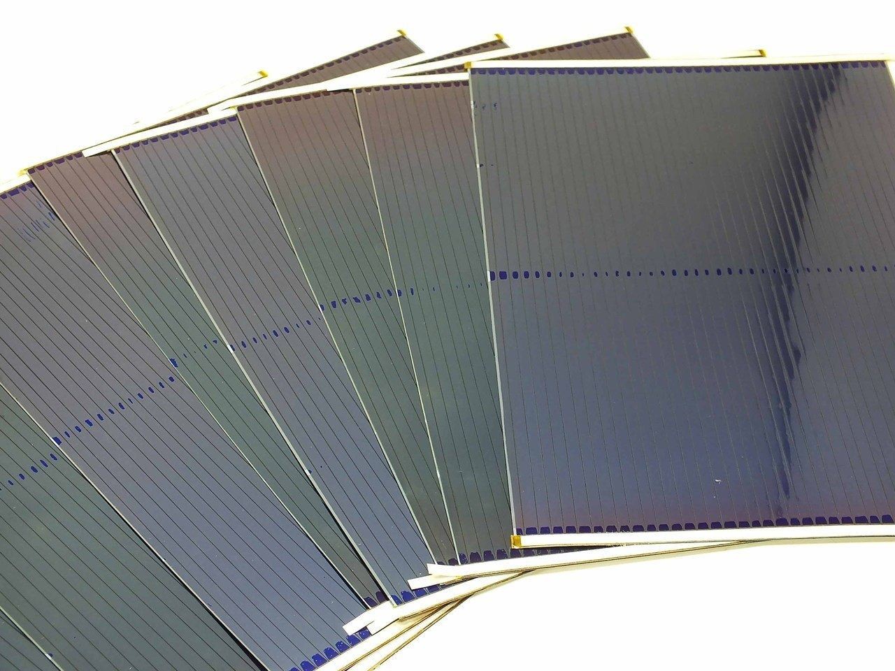 Uni-Solar Finished L-Strip 7.5W 1.6V AA Amorphous Solar Cells DIY Pack of 10