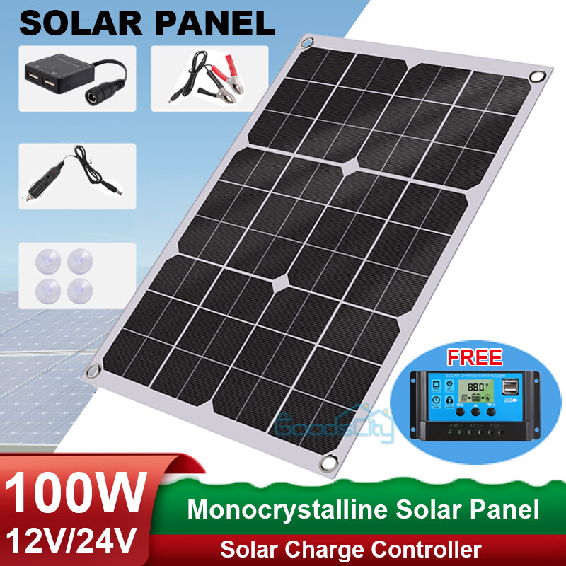 100W Watt 12V Monocrystalline Solar Panel 12BB Cell For Home RV