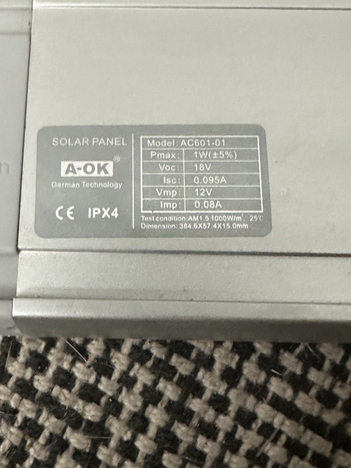 12V/6W Solar Panel for Electric Roller Shutters, Pergola Screen, Window Shade