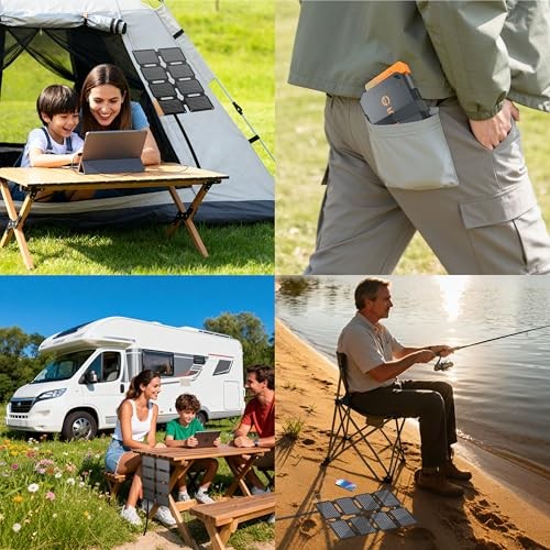 Ultra-Portable Solar Panel Charger with Quick Charge, USB-A & USB-C Ports, 25W