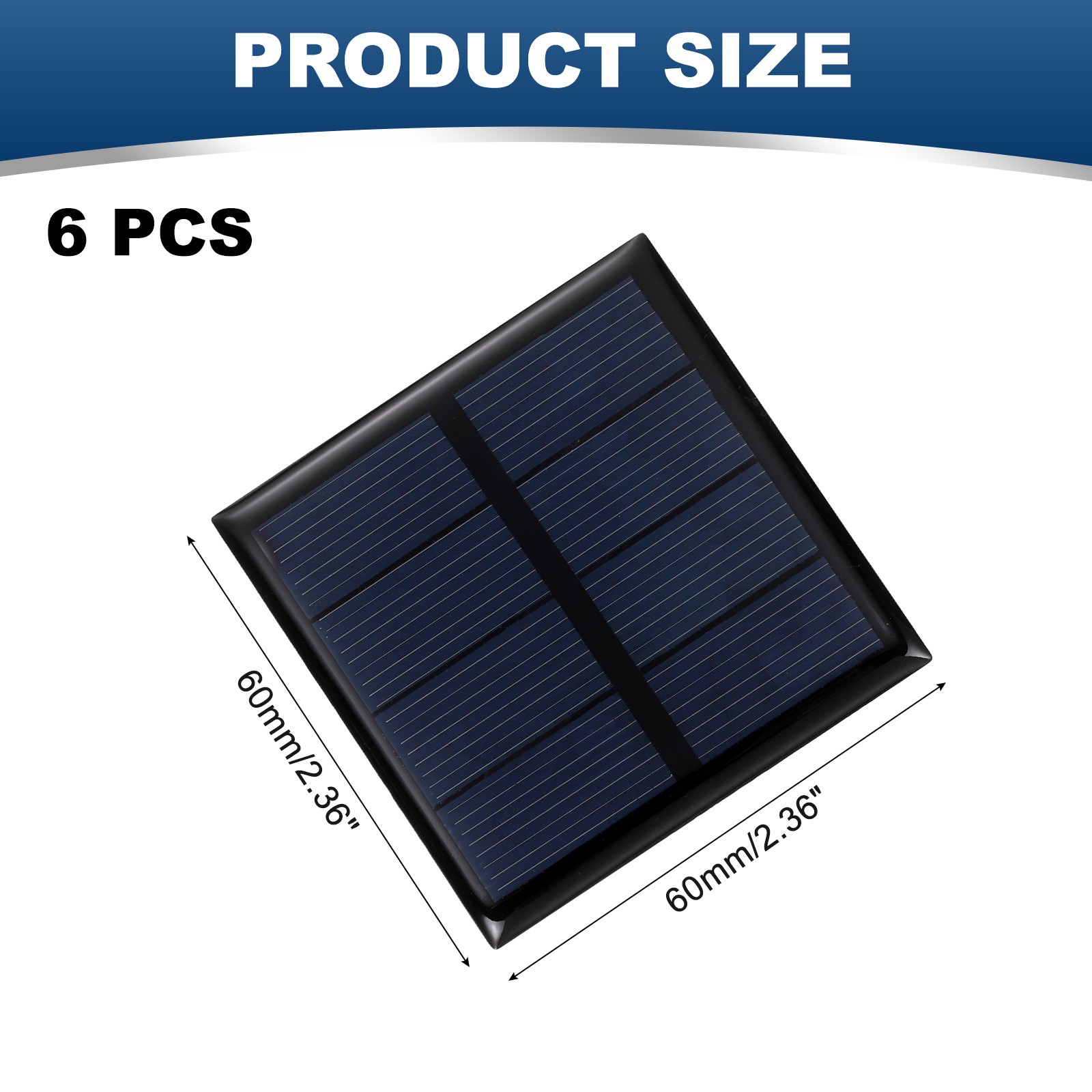 6Pcs 2V 0.32W 160mA Mini Solar Panels, Solar Photovoltaic Power Cells