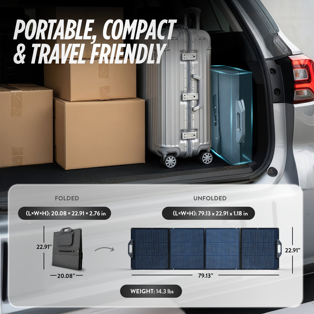 Solar Portable Generator, EP1800W 1536Wh Battery Bank, LiFePO4, UPS App-Control