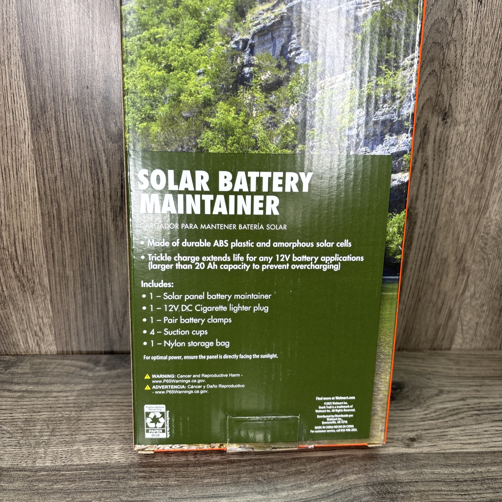 Ozark Trail 12V 2.5W Portable Solar Battery Maintainer Black NEW
