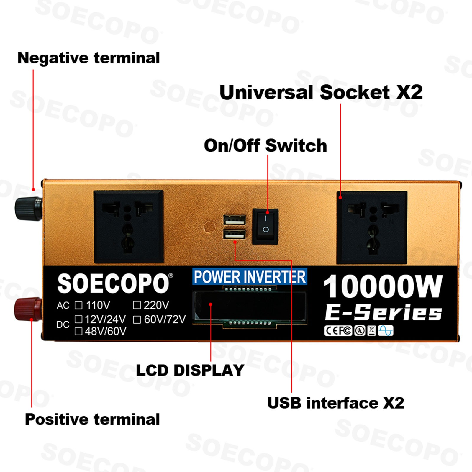 SOECOPO 10000W Solar Power System Kit 12V24V to 110V220V Inverter Flexible Panel