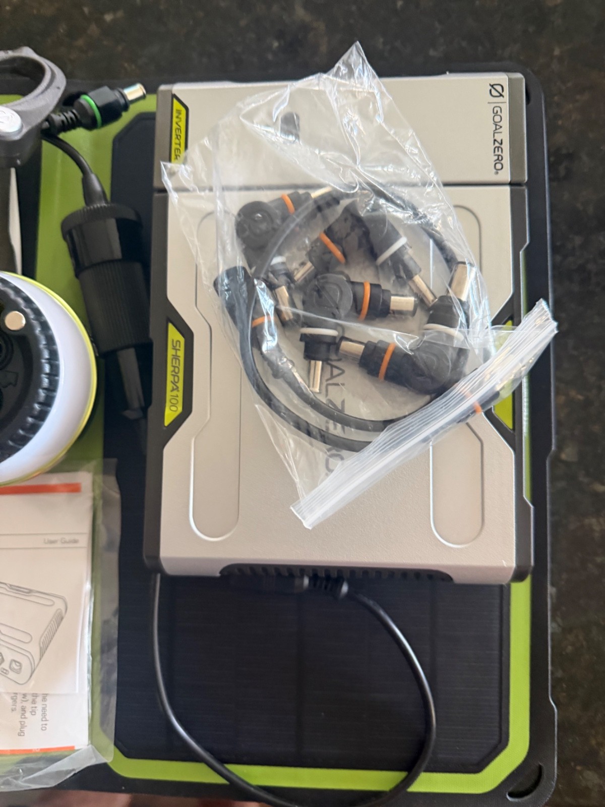 Goal Zero Nomad 28 solar panel + accessories