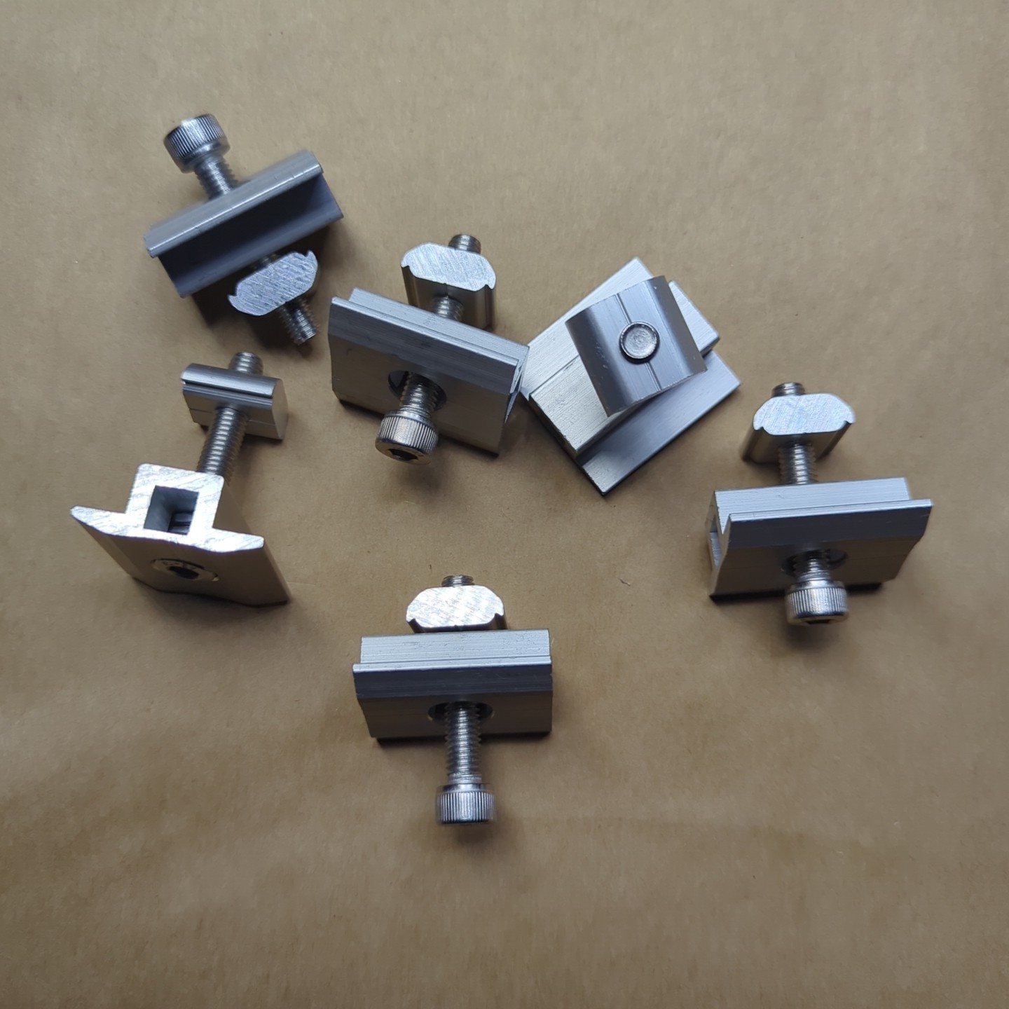 Solar Panel U Mini Rail Kit Mounting Bracket Aluminum For 4 Solar Panels 35mm