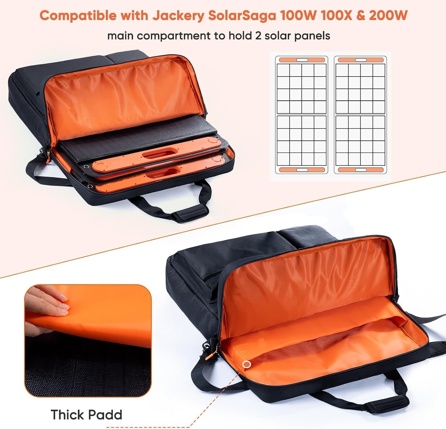 SolarSaga 100W 200W Travel Case – Multi-Pocket Bag