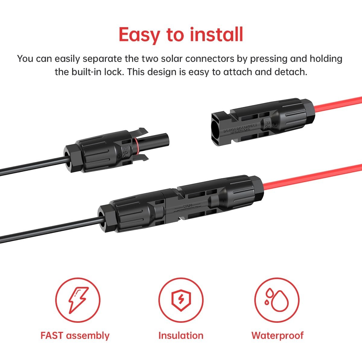 10AWG Solar Panel Connector to Anderson 50A/600V Solar Connector Cable for So…