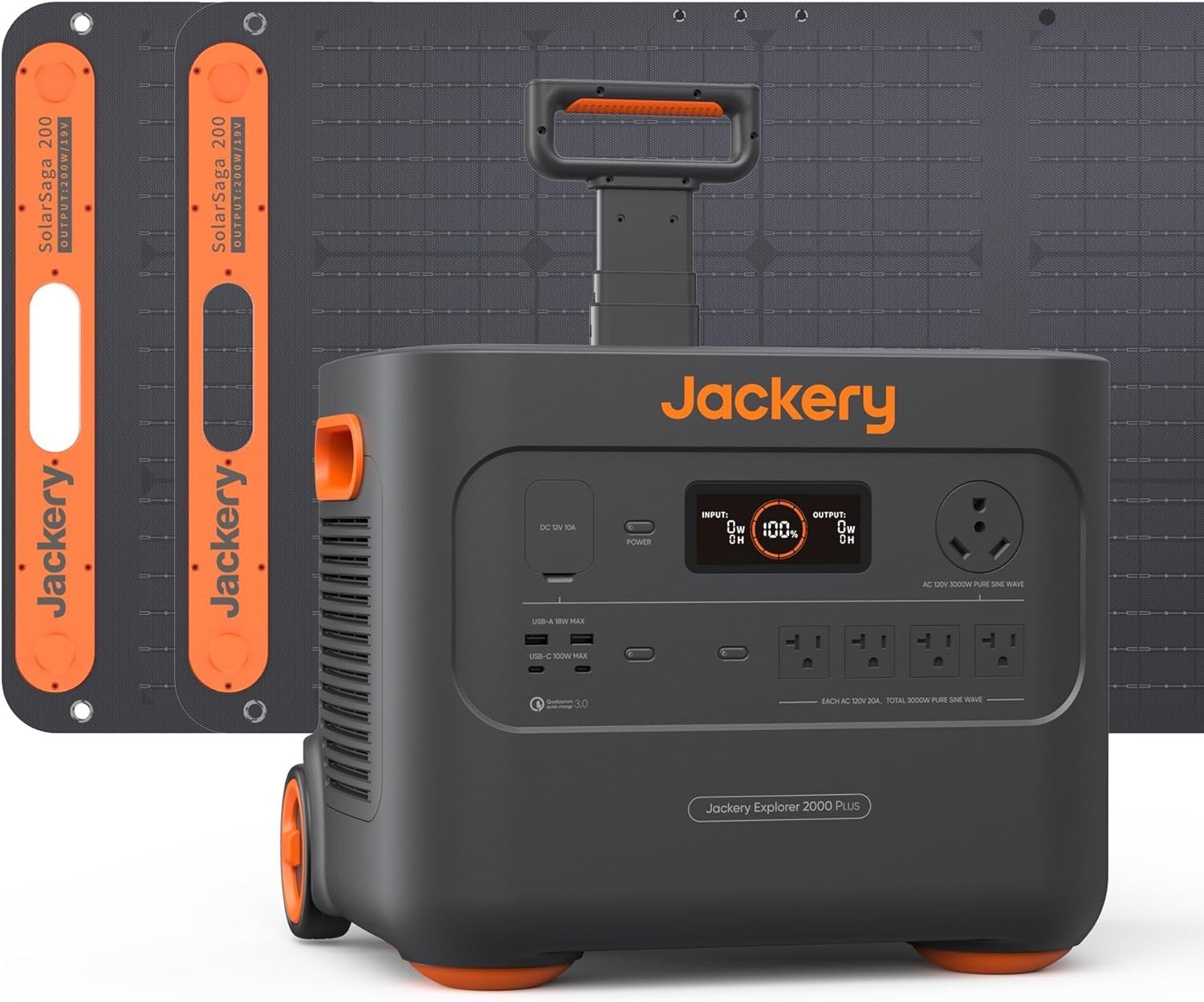 Jackery Explorer 2000 Plus Portable Power Station with 200W Solar Panel Set