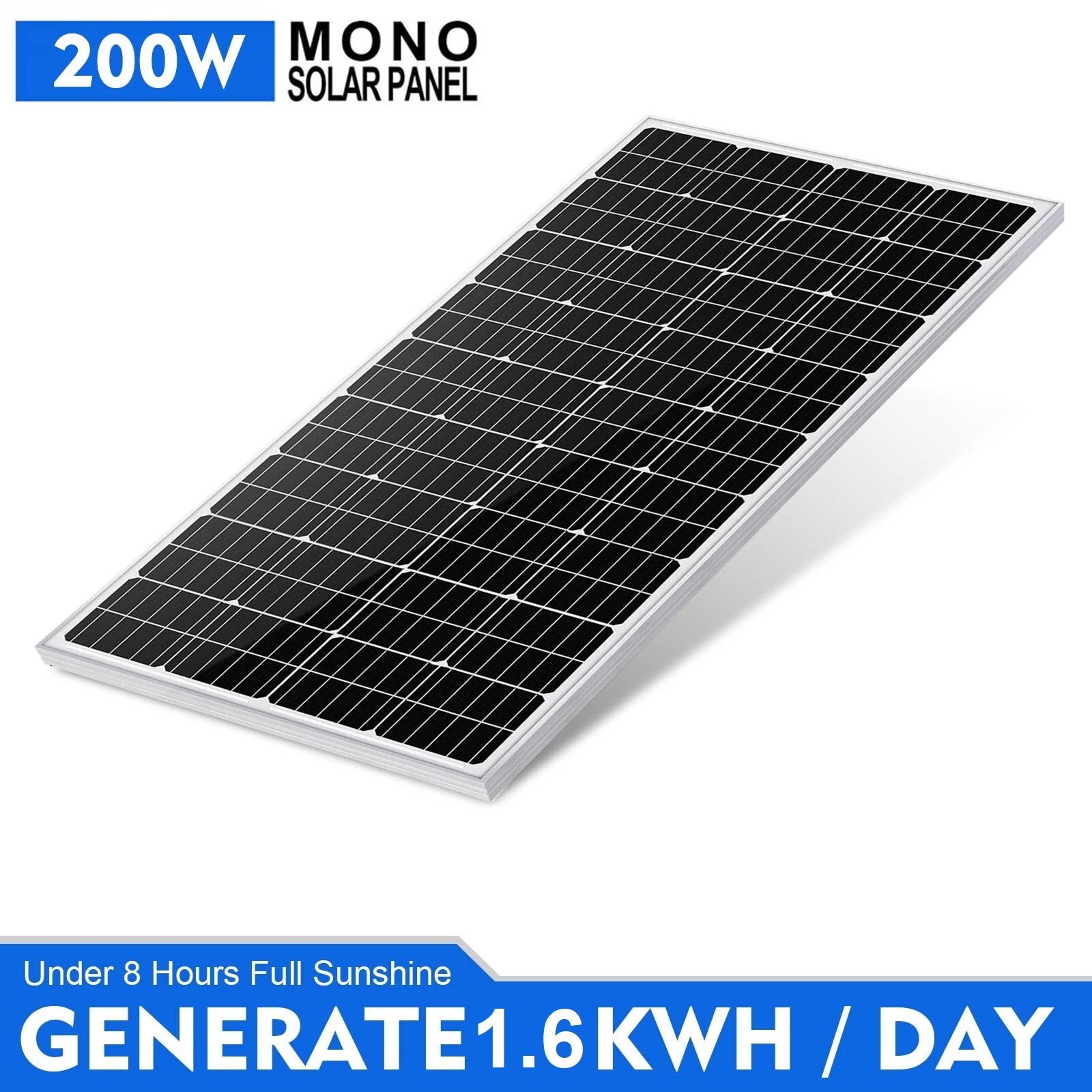 PFCTART 200W 400W 600W 800W 1000W Monocrystalline Solar Panel 12V Home RV Marine