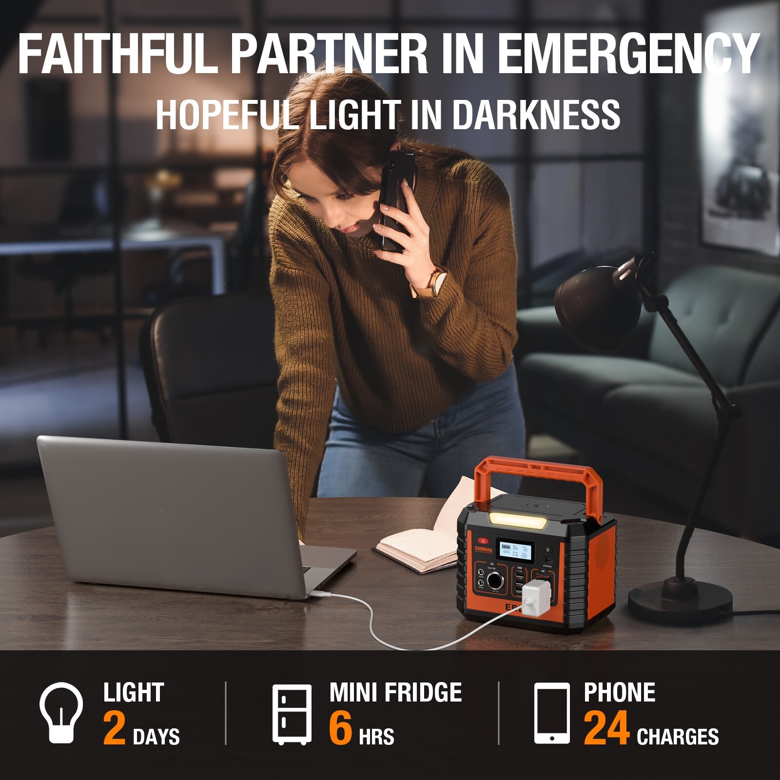 EBL Portable Power Station Emergency Solar Generator Power Supply Energy Storage