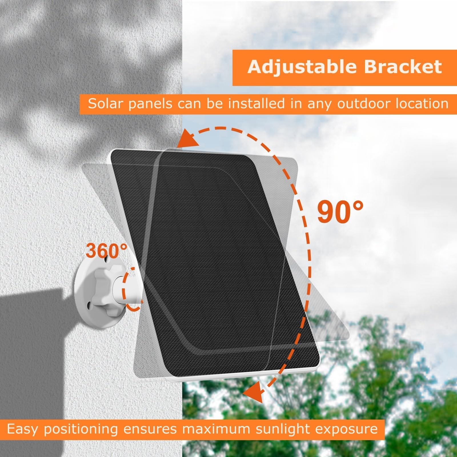 Solar Panel for Security Camera, 6W Solar Panel Micro USB & USB-C for Outdoor…