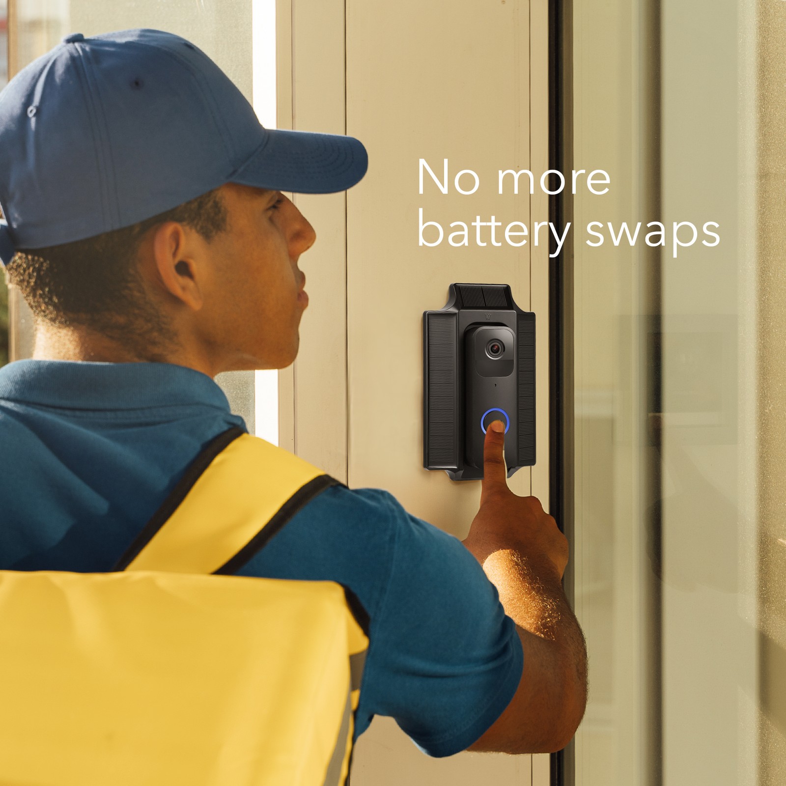Wasserstein Solar Charger and Mount for Blink Video Doorbell(Black)