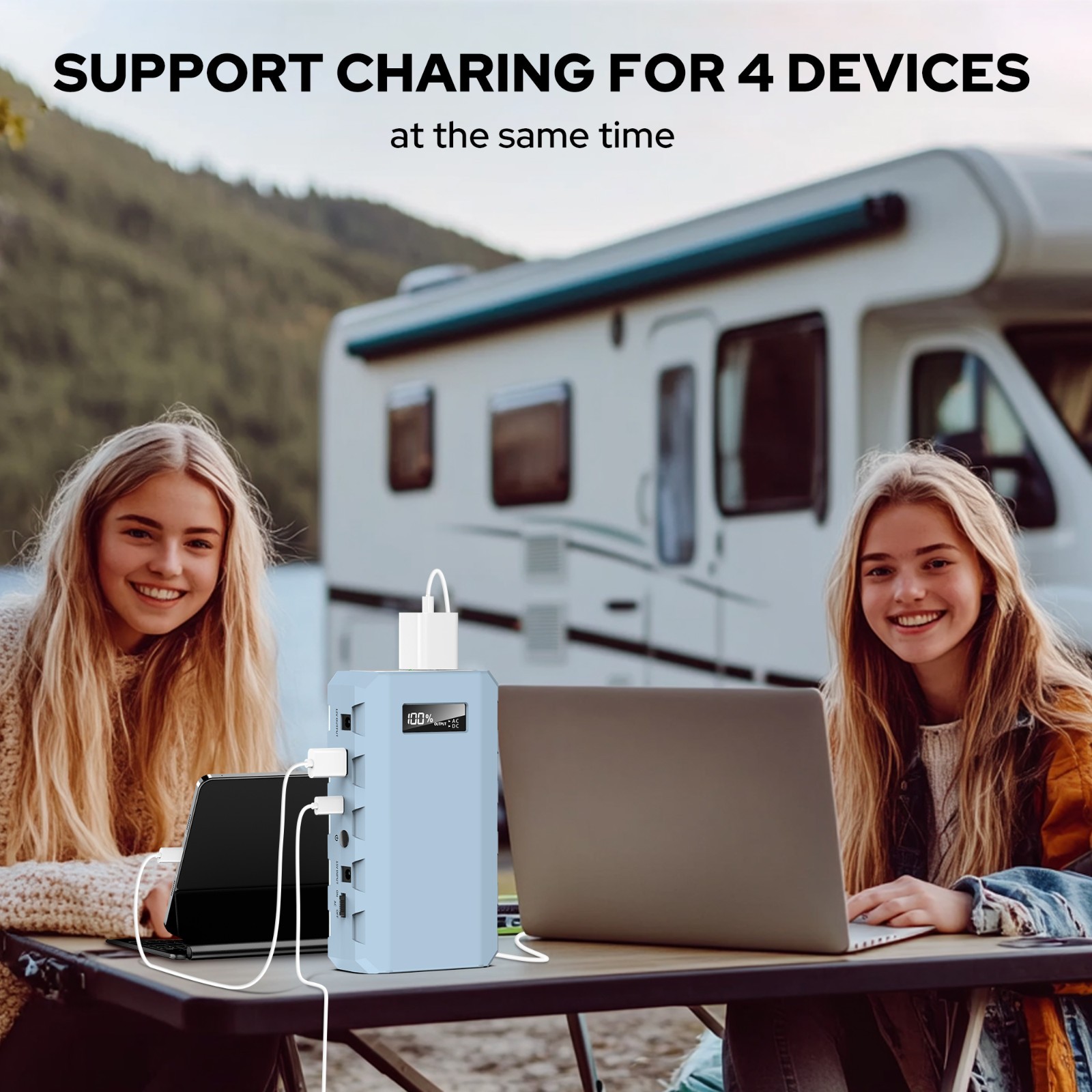 100W Portable Power Station Camping Battery Bank AC DC Charger Solar Generator