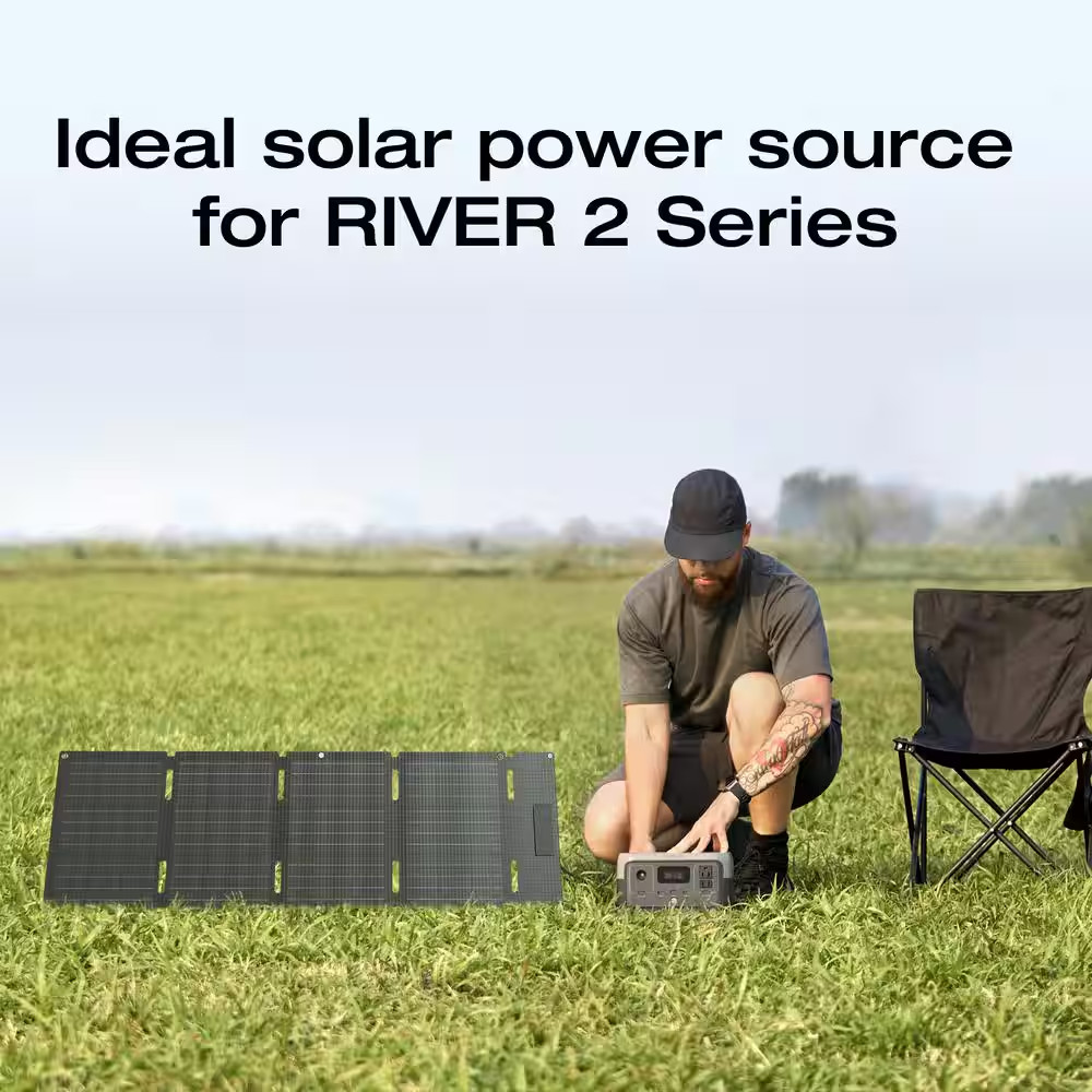 45-Watt Topcon Portable Solar Panel up to 25% Conversion Rate, IP68, Ideal Solar