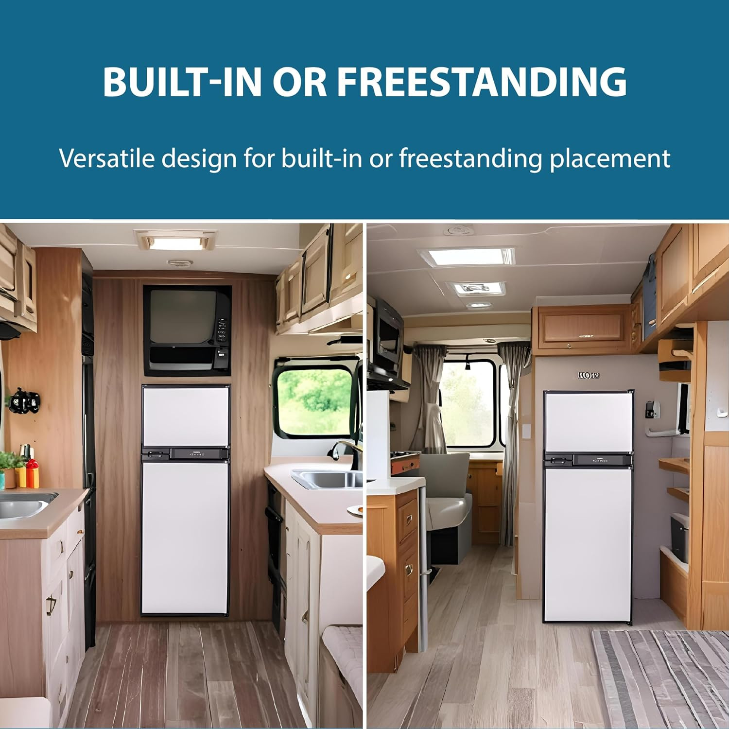 10Cu Ft 12V Stainless Steel RV Refrigerator Freezer for Camping & Boating