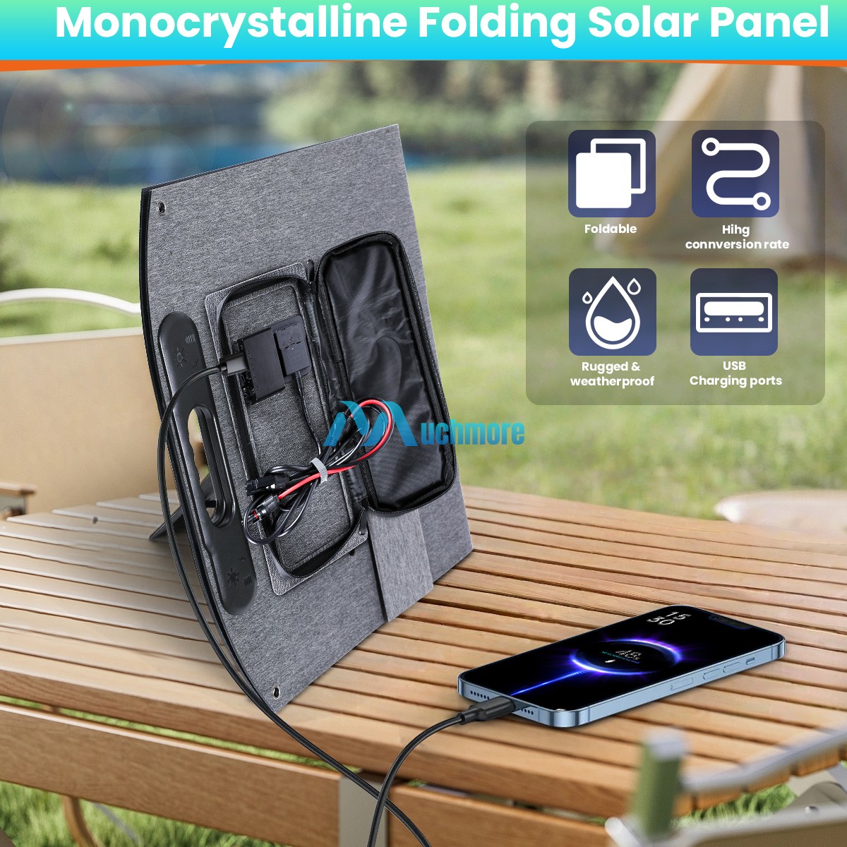 Mono ETFE Solar Panel 200W 100W RV Outdoor with MC4 Foldable RV Camping Charger